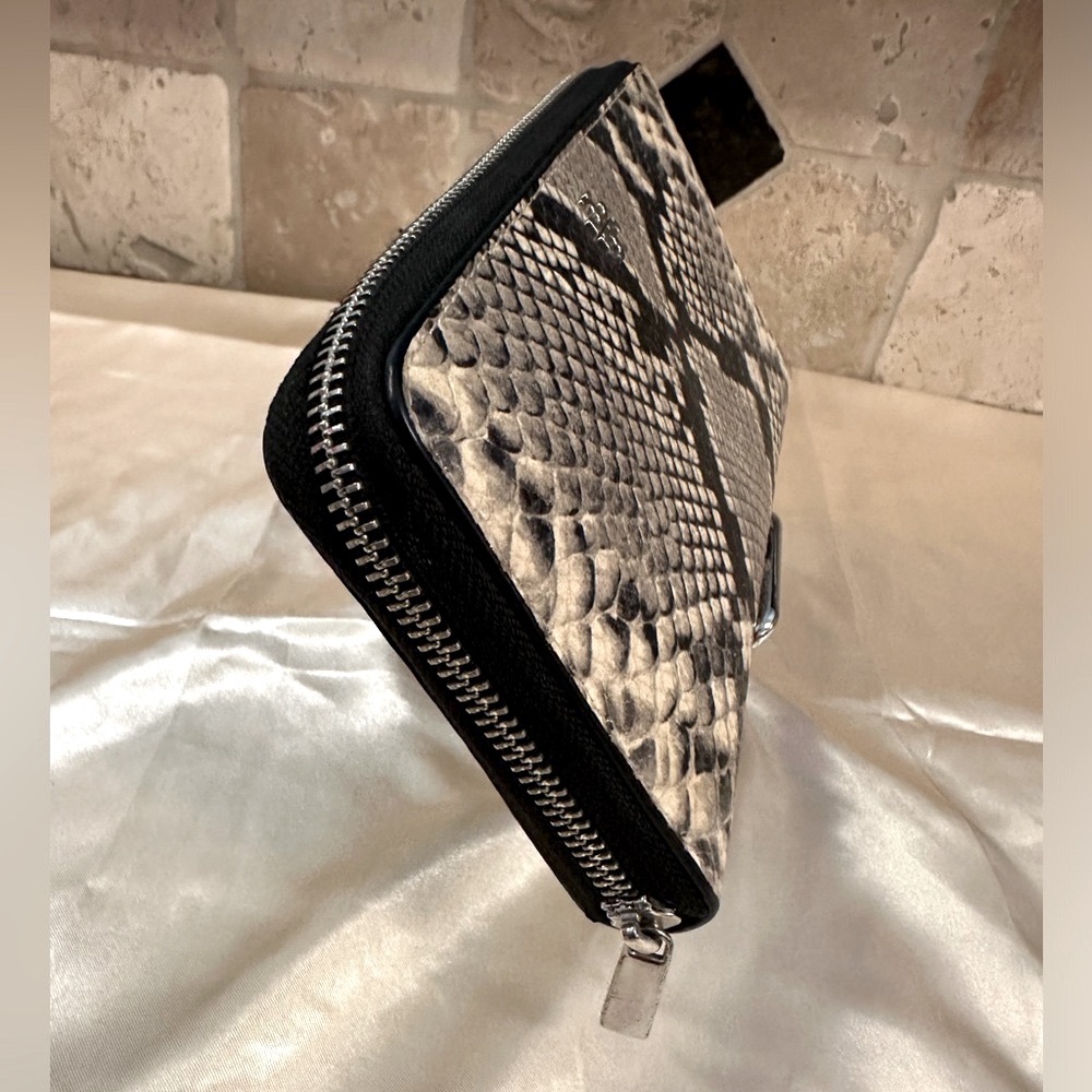 Tory Burch Wallet Python Embossed Leather,Silver … - image 3